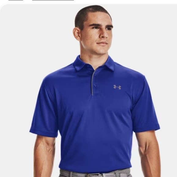 Under Armour Heatgear Royal Blue/Gray Polo Mens Size Small - Picture 8 of 8